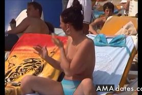 huge boobs beach