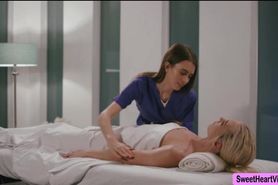 Jill Kassidy helps her Customers Lana Sharapovas wet pussy orgasm