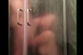 Blonde girl fucked under the shower and sucks dick
