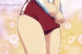 Anime  gymnast gets tits and ass rubbed in close-up