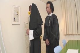 Naughty Nun spreads wide and sucks dick Hitomi Kanou