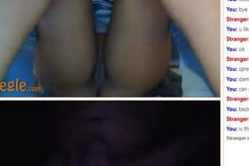 Omegle Tight black female shows boobs and pussy