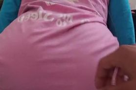 Pregnant gf shaking her fat booty on camera