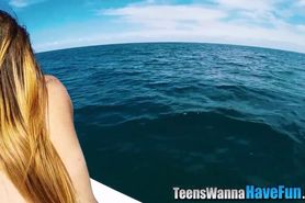 Teens facialized on yacht
