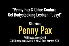 Penny Pax & Chloe Couture get Bodystocking Lesbian Pussy!