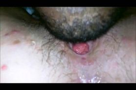 Giving oral to a hairy teen muff