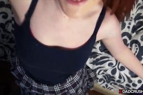 Redhead stepdaughter fucks with stepdad and taking selfies