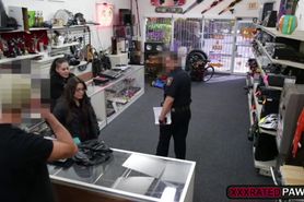 Gorgeous Latina babe gets fucked for some cash in the pawnshop