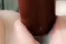 Chubby teen can’t stop squirting on bbc dildo