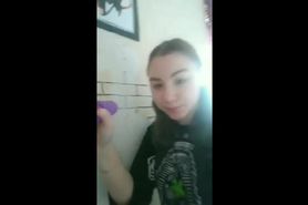 Snapchat compilation of Emerald vs 8 Inch Purple Dildo