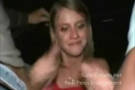 Party girl gets screwed by 2 guys outside of the club