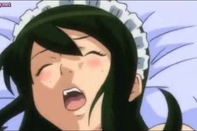 Enticing anime maid pounded