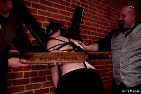 Young sub rims MILF in bdsm party