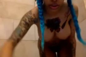 Big-titted Bubble-butted Blueberry Ebony Takes a Shower