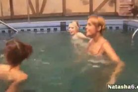 sexy lezzies in the swimming pool - video 17