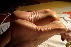 mature sexy high arched wrinkled huge soles (Shoeplaylady Anja)