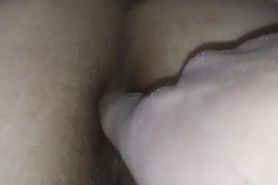 Hairy MILF gets tight ass fingered during period