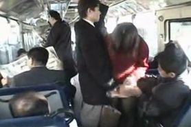 Japanese Lady is groped and fucked on bus