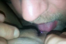 He loves eating her pierced pussy - video 1