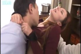 AMWF Angelina interracial with Asian guy