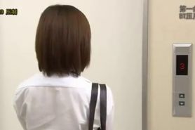 Young Japanese Woman in Elevator XXX