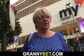 blonde 80 years old granny pleases young pervert