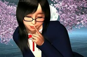 Hentai school teacher rubbing her twat on the floor - video 1