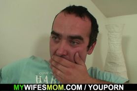 Busty wifes mom loves sucking and riding his cock
