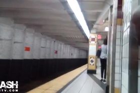 Cum for Teen In Subway