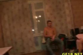 Perverted spectacled guy holds hand - video 48