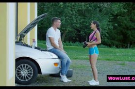 Teen sex with car mechanic