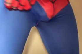 Wanking In My New Spider-Man Outfit ** Rock Hard Dick & Super Horny **