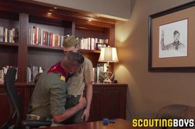 SCOUTING BOYS - Young skinny scout gets perfect rimming before raw ass fuck