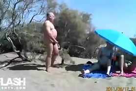 Public Sex on beach, people jerking around