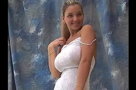 Christina model white dress