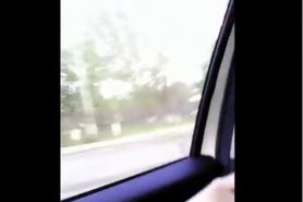 #exhibitionist #show #boobs in #car when #people #walk on #street