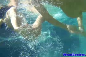 Outdoor underwater scissoring lesbos