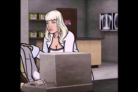 BLONDE SPY BLOWJOB - Archer cartoon porn, blowjob under table, giving head under table desk oralsex