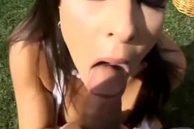 hot teen latina gets some nice pov dick in the back yard