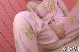 Cute asian sits on large dildo - video 13