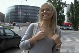 Angelic girl jerks a stranger in the street - video 1