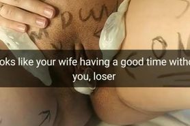 I leave three huge used condoms on your wife body and in her fertile pussy! [Cuckold. Snapchat]