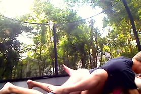 Teen trampoline creampie - video 1