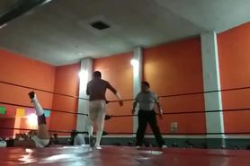 Men dominating women in the wrestling ring 28