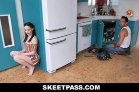 Pigtailed Teen Pussy Pumped By Plumber'S Rough Pipe