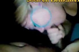 Hot blonde blows and swallows her black bf