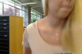Blonde bating In Library