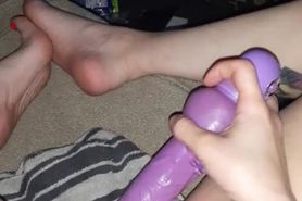Filming solo, using vibrator and my feet to get off