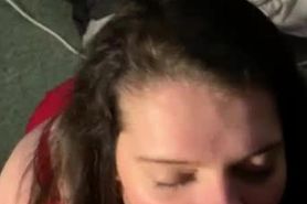 British tinder Slut on her knees for facial
