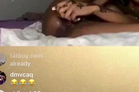 Girl use dildo on Instagram live